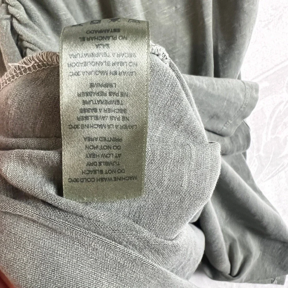 SUNDRY Maxi Dress Size 2 Ruched Side Tie Tank Olive‎ Green Made USA